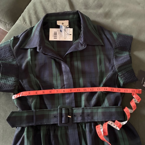 NWT Tuckernuck Chloe shirt dress in blackwatch plaid M - Picture 7 of 11